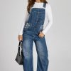 Women's Barrel-Leg Denim Bib Overalls