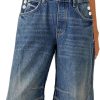 Women's Barrel-Leg Denim Bib Overalls
