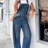 Women's Barrel-Leg Denim Bib Overalls