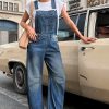 Women's Barrel-Leg Denim Bib Overalls